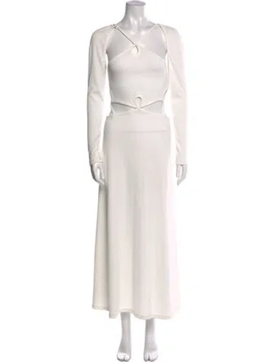 Pre-owned Christopher Esber V-neck Long Dress W/ Tags In White