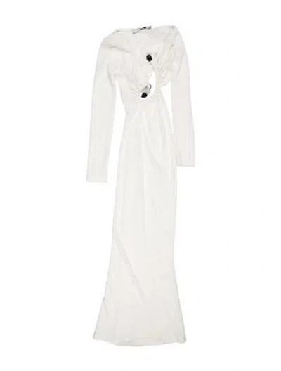 Pre-owned Christopher Esber V-neck Long Dress W/ Tags In White
