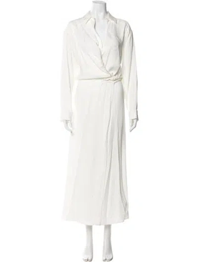 Pre-owned Christopher Esber V-neck Long Dress In White