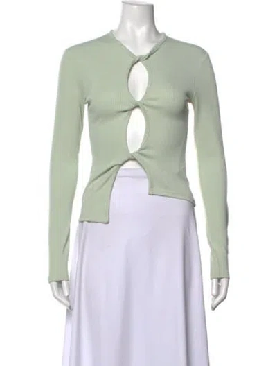Pre-owned Christopher Esber V-neck Long Sleeve Top In Green