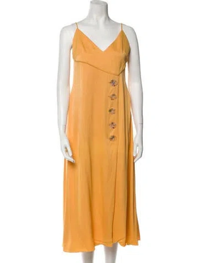 Pre-owned Christopher Esber V-neck Midi Length Dress In Orange