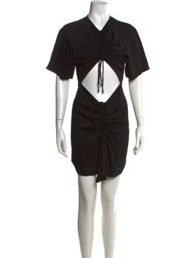 Pre-owned Christopher Esber V-neck Mini Dress In Black