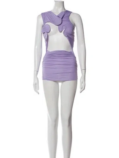 Pre-owned Christopher Esber V-neck Mini Dress In Purple