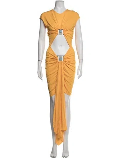Pre-owned Christopher Esber V-neck Mini Dress In Yellow
