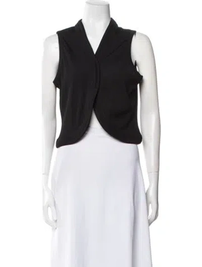 Pre-owned Christopher Esber V-neck Sleeveless Crop Top In Black