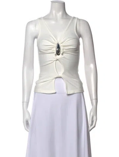 Pre-owned Christopher Esber V-neck Sleeveless Crop Top In Neutral