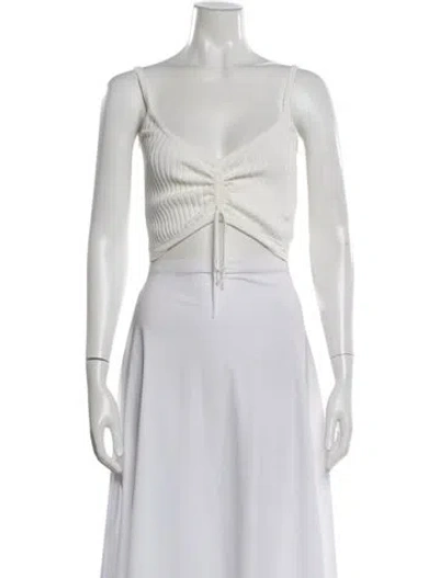 Pre-owned Christopher Esber V-neck Sleeveless Crop Top In Neutrals