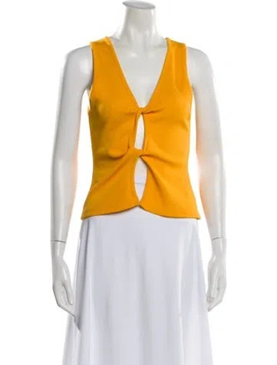 Pre-owned Christopher Esber V-neck Sleeveless Crop Top In Orange