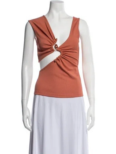 Pre-owned Christopher Esber V-neck Sleeveless Crop Top W/ Tags In Orange