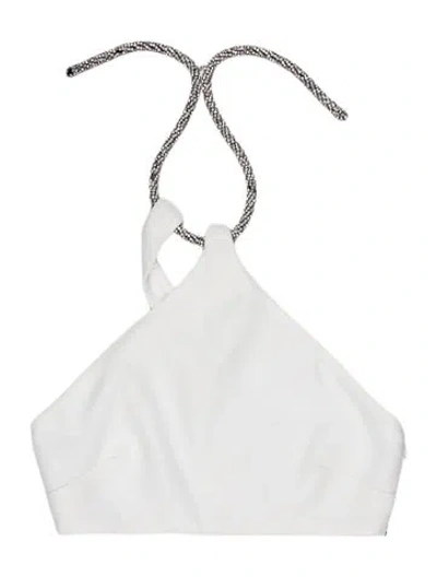 Pre-owned Christopher Esber V-neck Sleeveless Crop Top In White