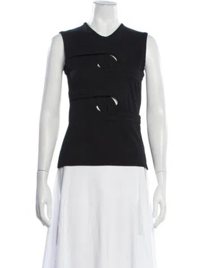 Pre-owned Christopher Esber V-neck Sleeveless Top In Black