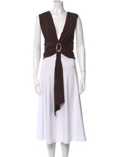 Pre-owned Christopher Esber V-neck Sleeveless Top In Brown