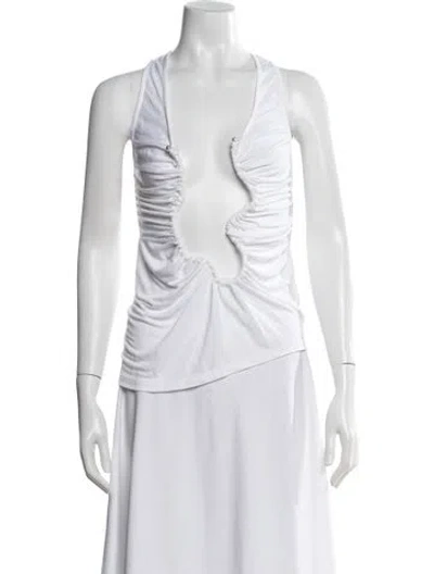Pre-owned Christopher Esber V-neck Sleeveless Top W/ Tags In White