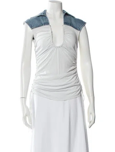 Pre-owned Christopher Esber V-neck Sleeveless Top In White