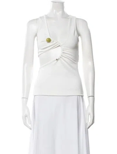 Pre-owned Christopher Esber V-neck Sleeveless Top In White