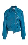 Christopher Esber Washed Leather Bomber Jacket In Blue