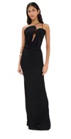 Christopher Esber Asymmetric Jersey Midi Dress In Black