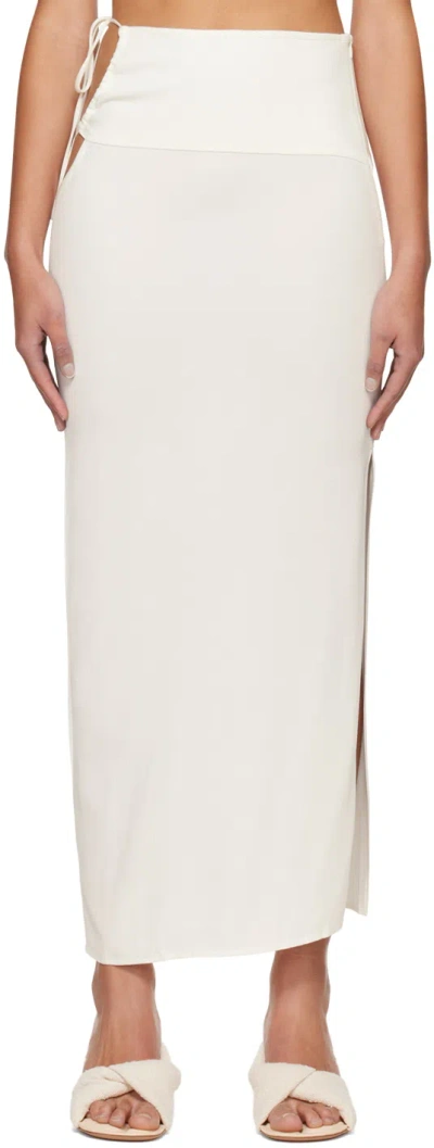 Christopher Esber Slash Cut Out Knit High Waist Long Skirt In White