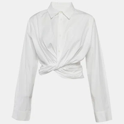 Pre-owned Christopher Esber White Cotton Button Front Twisted Blouse Xs