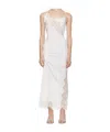 Christopher Esber White Crimped Lace Cami Midi Dress In White