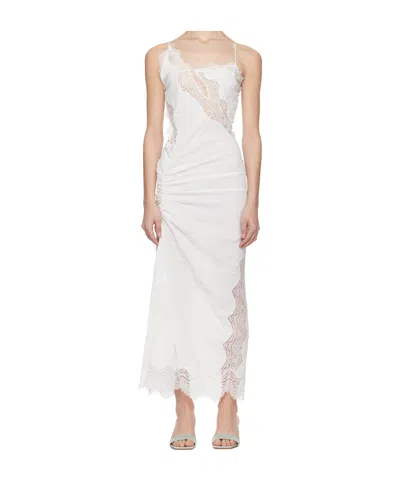 Christopher Esber White Crimped Lace Cami Midi Dress