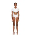 Christopher Esber White Frilly Bikini In Brown