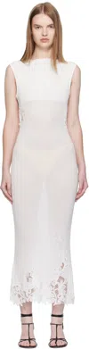 Christopher Esber White Hibiscus Embroidered Rib Midi Dress In White