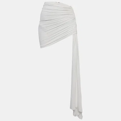Christopher Esber White Jersey Ruche Draped Mini Skirt