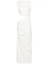 Christopher Esber White Ribbed Twist Tank Silk Dress In White