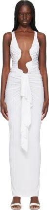 Christopher Esber White Salacia Jersey Drape Maxi Dress In White