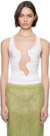 Christopher Esber Salacia Cutout Ruched Tank Top In White