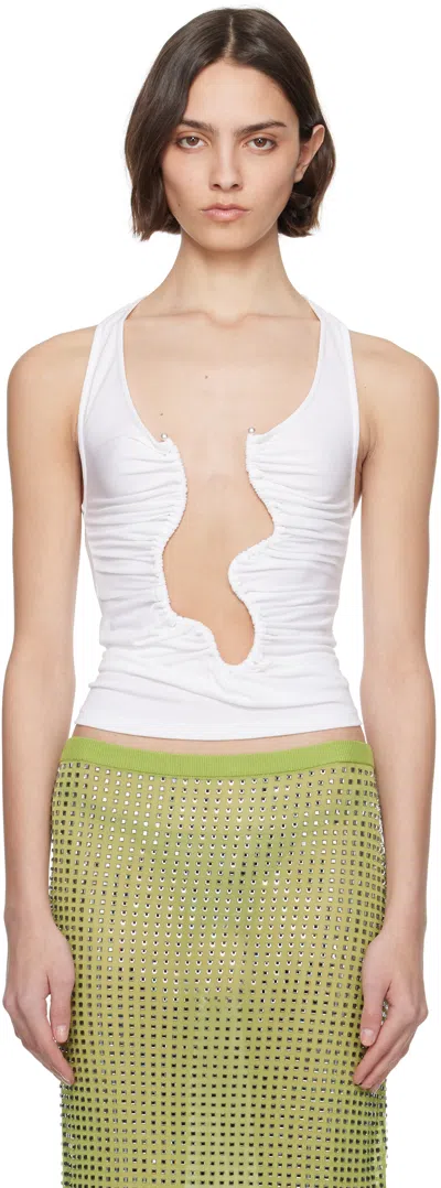 Christopher Esber White Salacia Ruched Tank Top