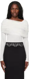 Christopher Esber White Sorona Veiled Long Sleeve Top In White