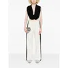 Christopher Esber Tuxedo-contrast Silk Wide-leg Pants In White