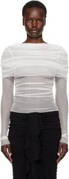Christopher Esber White Veiled Blouse In White