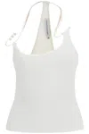 Christopher Esber White Viscose Top With Pearl And V-neck
