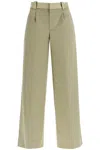 Christopher Esber Wide Leg Green Linseed Cotton Trousers
