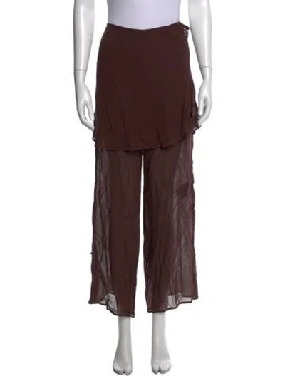Pre-owned Christopher Esber Wide Leg Pants In Brown