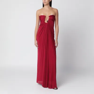 Christopher Esber Wine Long Jersey Dress In Red