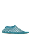 Christopher Esber Minette Flat Ballet Flats In Cyan Nylon And Leather In Blue