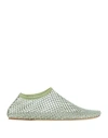 Christopher Esber Woman Ballet Flats Green Size 6 Leather, Textile Fibers
