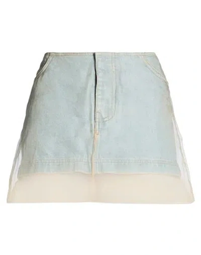 Christopher Esber Woman Denim Skirt Blue Size 8 Cotton, Silk