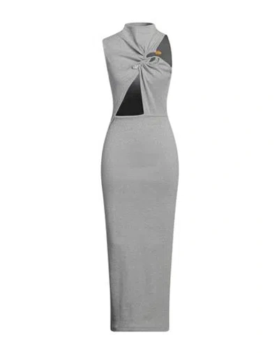 Christopher Esber Gray Callisto Marle Column Maxi Dress In Grey Melange
