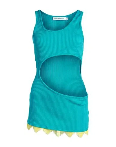 Christopher Esber Woman Mini Dress Turquoise Size 2 Viscose, Nylon, Elastane In Blue