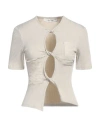 Christopher Esber Ribbed Round Neck T-shirt Cut-outs In Grey