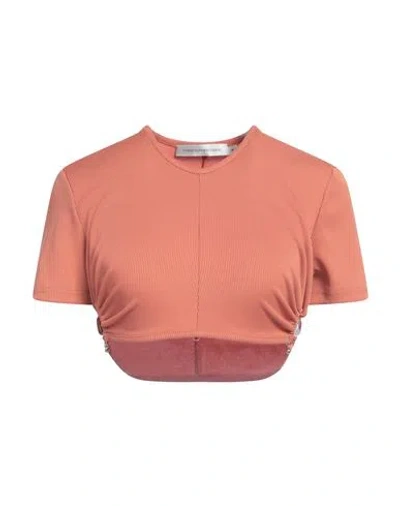 Christopher Esber Woman T-shirt Salmon Pink Size 6 Polyester, Elastane