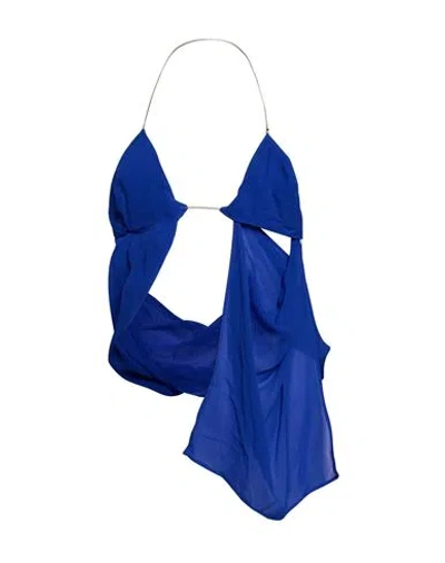 Christopher Esber Woman Top Bright Blue Size 2 Silk