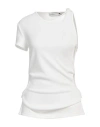 Christopher Esber Womens White One-shoulder Cut-out Stretch-woven Top In Off White