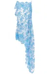 Christopher Esber Asymmetric Lace Mini Dress In Blue