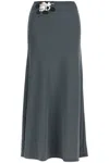 Christopher Esber Trio Stone Ribbed Stretch-jersey Maxi Skirt In Grey